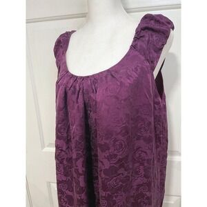 VTG 90s Loose L 12 Argenti Silk Floral Dress Purple Sleeveless Knee Length Shift